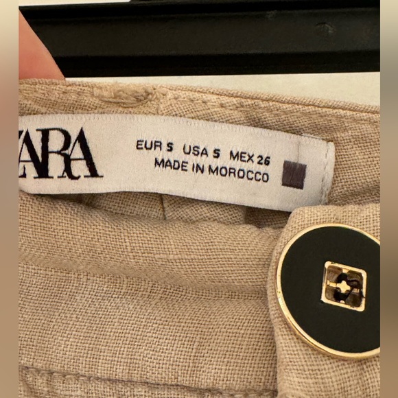 Zara Beige Linen Pants - Picture 3 of 4